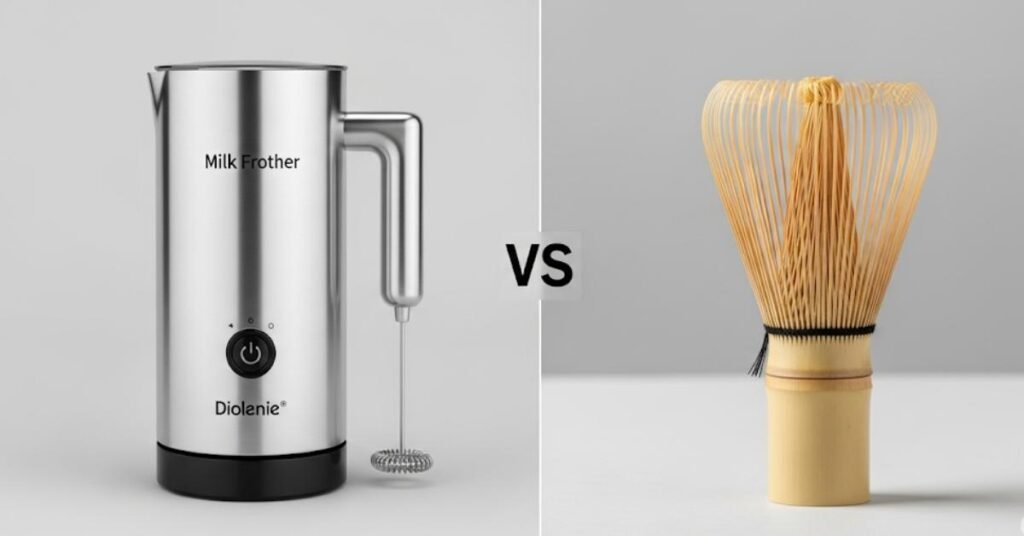 Milk frother compared to a traditional matcha whisk - Milk Frother For Matcha- bestmilkfrother. com