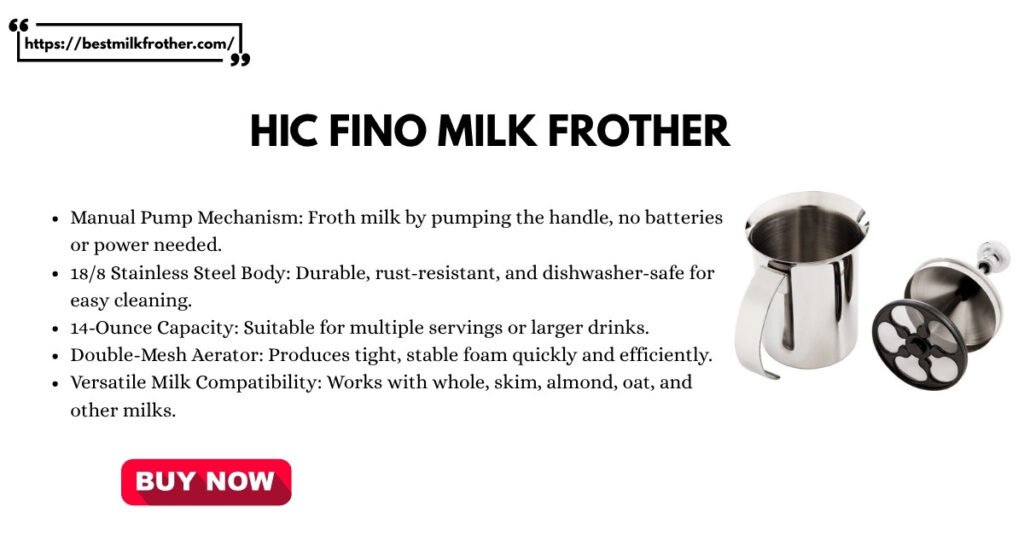 HIC Fino Milk Frother - Milk Frother for Cold Foam - By bestmilkfrother. com