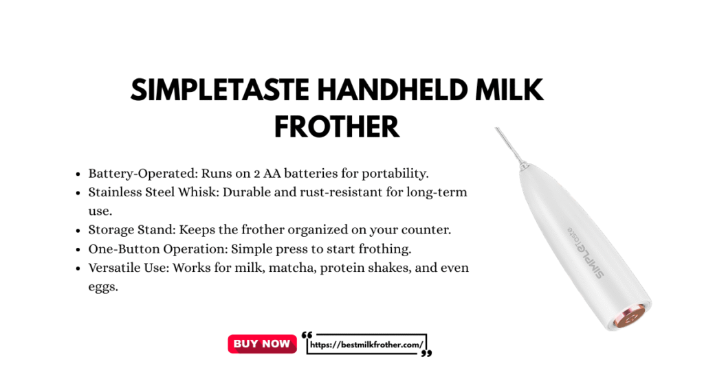 SIMPLETaste Handheld Milk Frother By bestmilkfrother. com